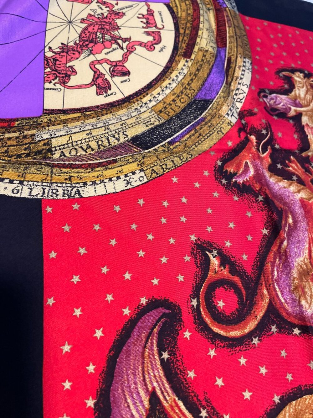 Rare Gianni Versace Zodiac Silk Scarf Astrology Collector Piece - Picture 10 of 16